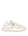 Philippe Model Woman Sneakers Beige Size 6 Leather, Textile Fibers In Beige