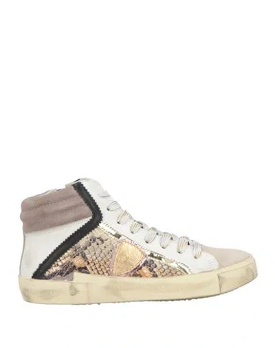 Philippe Model Woman Sneakers Beige Size 7 Leather In Neutral