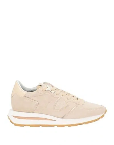 Philippe Model Woman Sneakers Beige Size 7 Leather, Textile Fibers