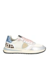 Philippe Model Woman Sneakers Beige Size 7 Leather, Textile Fibers In Beige