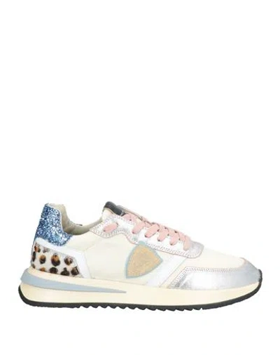 Philippe Model Woman Sneakers Beige Size 7 Leather, Textile Fibers