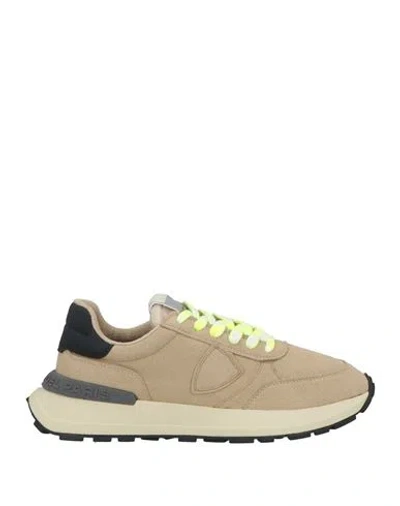 Philippe Model Woman Sneakers Beige Size 7 Leather, Textile Fibers