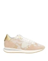 Philippe Model Woman Sneakers Beige Size 8 Leather, Textile Fibers