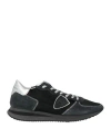 PHILIPPE MODEL PHILIPPE MODEL WOMAN SNEAKERS BLACK SIZE 7 LEATHER, TEXTILE FIBERS