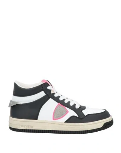 Philippe Model Woman Sneakers Black Size 7 Leather, Textile Fibers