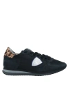 Philippe Model Woman Sneakers Black Size 7 Leather, Textile Fibers In Black