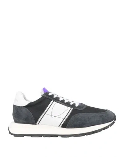 Philippe Model Woman Sneakers Black Size 8 Textile Fibers, Leather