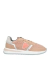 Philippe Model Woman Sneakers Blush Size 7 Textile Fibers, Leather In Animal Print