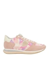 Philippe Model Woman Sneakers Blush Size 8 Leather, Textile Fibers In Pink