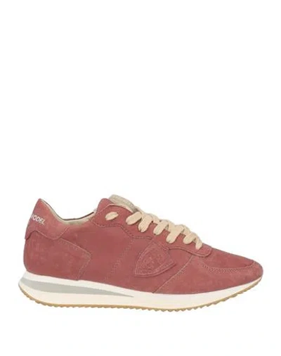 Philippe Model Woman Sneakers Brick Red Size 7 Leather