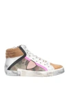 Philippe Model Woman Sneakers Camel Size 10 Soft Leather In Beige
