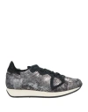 Philippe Model Woman Sneakers Charcoal Size 7 Leather In Grey