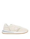 Philippe Model Woman Sneakers Cream Size 6 Leather, Textile Fibers In White