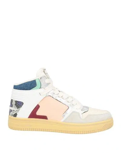 Philippe Model Woman Sneakers Cream Size 7 Textile Fibers, Leather In White
