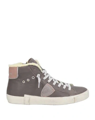 Philippe Model Woman Sneakers Dove Grey Size 7 Leather