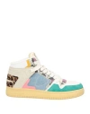 Philippe Model Woman Sneakers Emerald Green Size 7 Textile Fibers, Leather In Green