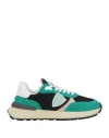 Philippe Model Woman Sneakers Green Size 7 Leather, Textile Fibers