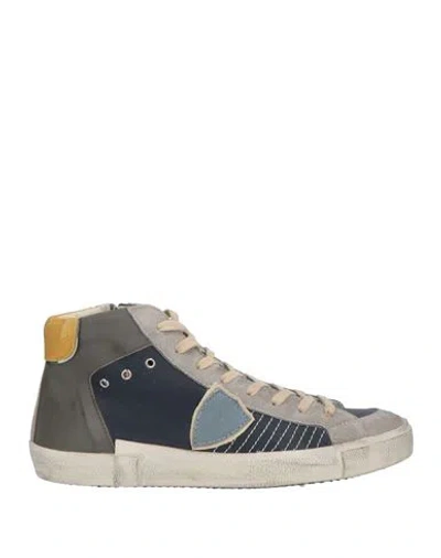 Philippe Model Woman Sneakers Grey Size 11 Leather In Multi