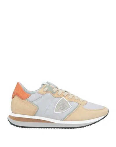 Philippe Model Woman Sneakers Grey Size 7 Leather, Textile Fibers