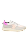 Philippe Model Woman Sneakers Grey Size 7 Soft Leather, Textile Fibers In Grey