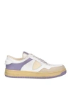 Philippe Model Woman Sneakers Khaki Size 8 Soft Leather, Textile Fibers In Beige
