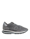 Philippe Model Woman Sneakers Lead Size 8 Leather In Grey