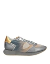 Philippe Model Woman Sneakers Lead Size 7 Leather, Textile Fibers In Grey