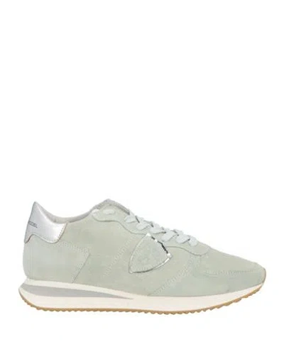 Philippe Model Woman Sneakers Light Green Size 6 Leather, Textile Fibers