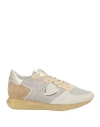 Philippe Model Woman Sneakers Light Grey Size 8 Leather, Textile Fibers In Grey
