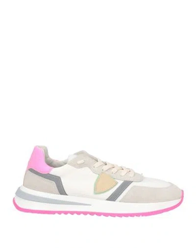 Philippe Model Woman Sneakers Light Grey Size 8 Leather, Textile Fibers