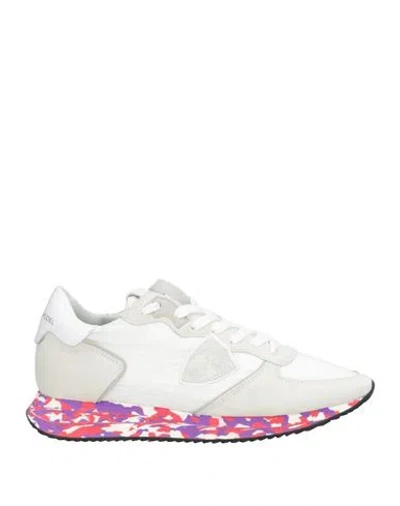 Philippe Model Woman Sneakers Light Grey Size 7 Leather, Textile Fibers
