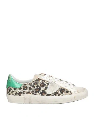 Philippe Model Woman Sneakers Light Grey Size 7 Leather, Textile Fibers