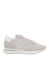 Philippe Model Woman Sneakers Light Grey Size 12 Leather, Textile Fibers