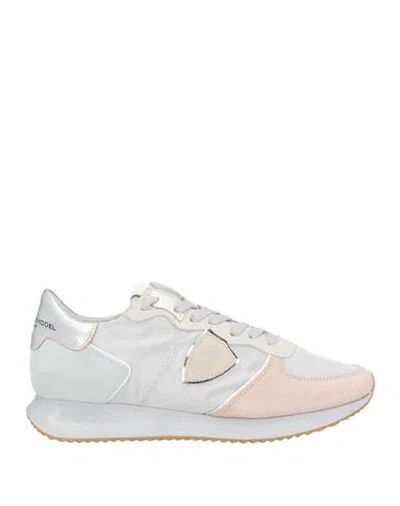 Philippe Model Woman Sneakers Light Grey Size 8 Leather, Textile Fibers