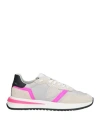 Philippe Model Woman Sneakers Light Grey Size 7 Leather, Textile Fibers In Grey