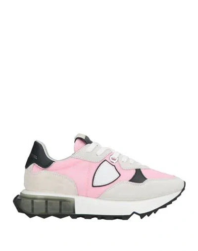 Philippe Model Woman Sneakers Light Grey Size 7 Leather, Textile Fibers