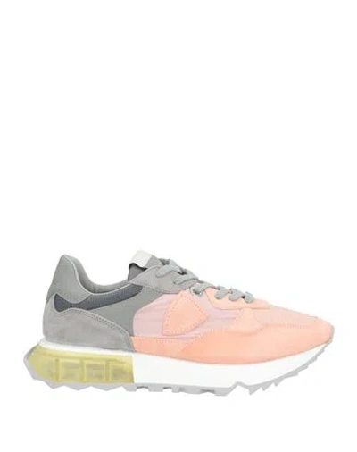 Philippe Model Woman Sneakers Light Pink Size 7 Leather, Textile Fibers