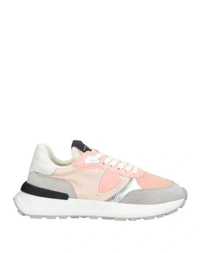 Philippe Model Woman Sneakers Light Pink Size 5 Leather, Textile Fibers