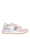 Philippe Model Woman Sneakers Light Pink Size 7 Leather, Textile Fibers In Pink