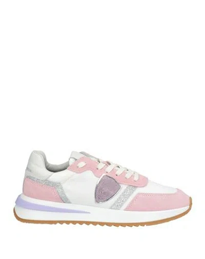 Philippe Model Woman Sneakers Light Pink Size 7 Leather, Textile Fibers