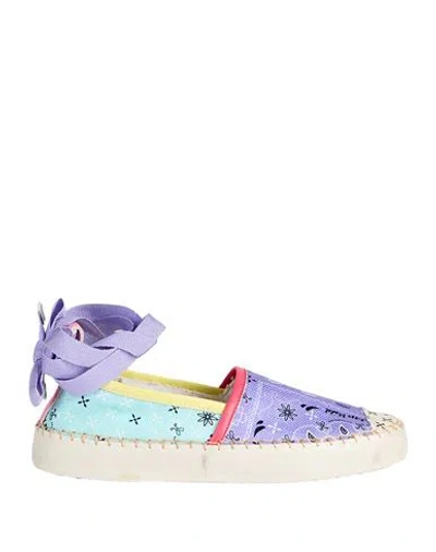 Philippe Model Woman Sneakers Lilac Size 7 Textile Fibers, Leather In Purple