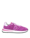 Philippe Model Woman Sneakers Purple Size 7 Soft Leather, Textile Fibers