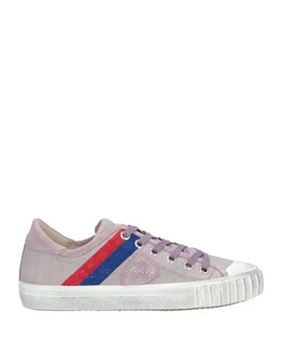 Philippe Model Woman Sneakers Mauve Size 9 Textile Fibers In Purple