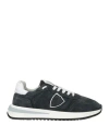 Philippe Model Woman Sneakers Blue Size 10 Soft Leather, Textile Fibers In Blue