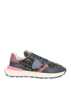 Philippe Model Woman Sneakers Midnight Blue Size 8 Leather, Textile Fibers In Blue