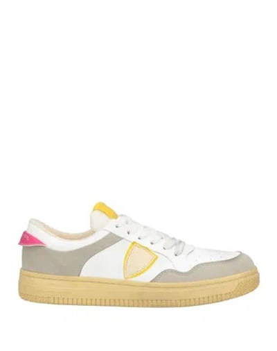 Philippe Model Woman Sneakers Off White Size 10 Textile Fibers, Leather