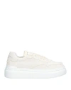 Philippe Model Woman Sneakers Off White Size 7 Leather, Textile Fibers In Off White