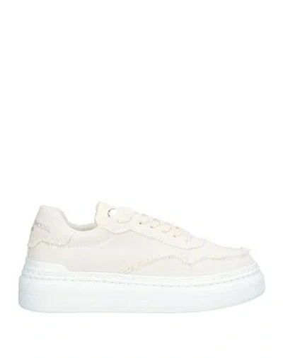 Philippe Model Woman Sneakers Off White Size 7 Leather, Textile Fibers