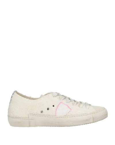 Philippe Model Woman Sneakers Off White Size 7 Textile Fibers, Leather