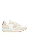 Philippe Model Woman Sneakers Off White Size 8 Leather, Textile Fibers